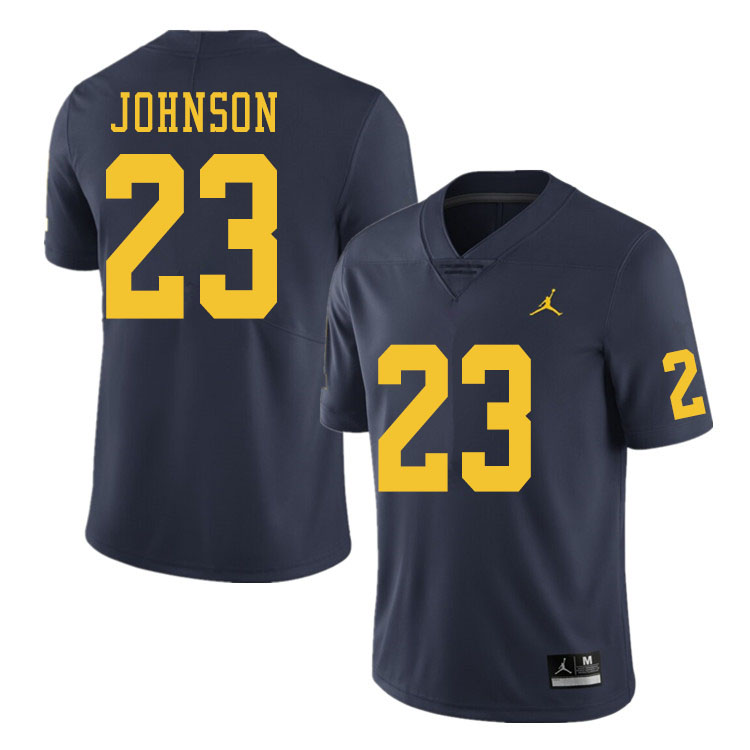 Men #23 Quinten Johnson Michigan Wolverines College Football Jerseys Sale-Navy